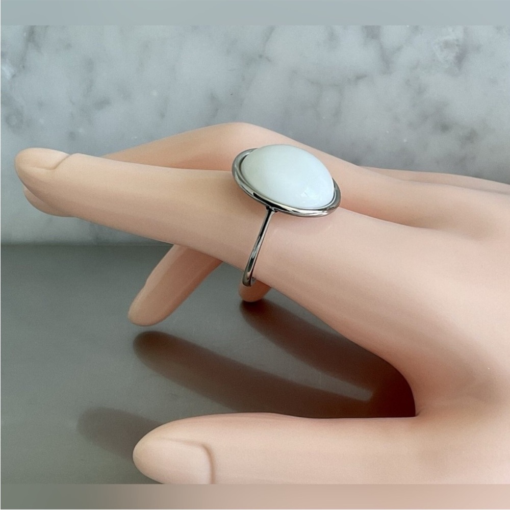 Calvin Klein- Round White Coral Stone Ring - Picture 7 of 7